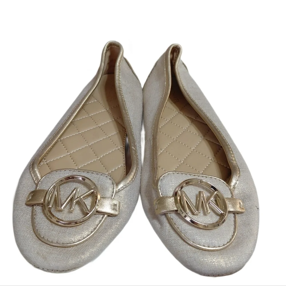 Michael Kors Lillie Gold Ballet Flats Women's Size 7.5